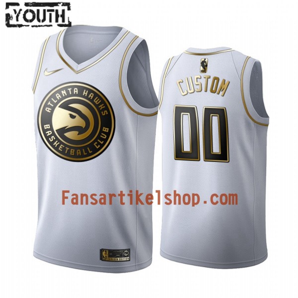 NBA Atlanta Hawks Trikot Benutzerdefinierte Nike 2019-2020 Weiß Golden Edition Swingman - Kinder